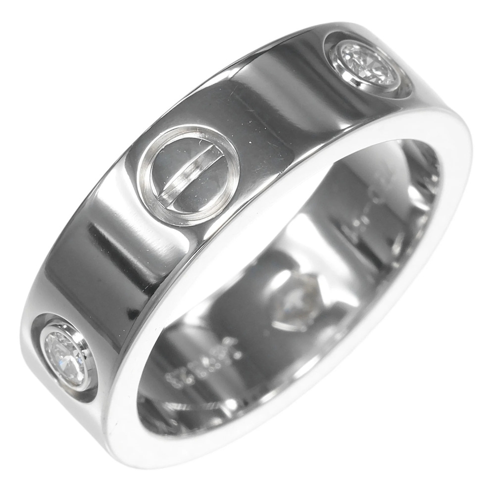 CARTIER Authentic 18k Silver Diamond Love Ring